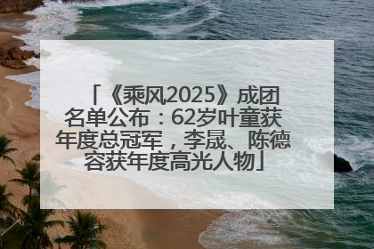 《乘风2025》成团名单公布：62岁叶童获年度总冠军，李晟、陈德容获年度高光人物