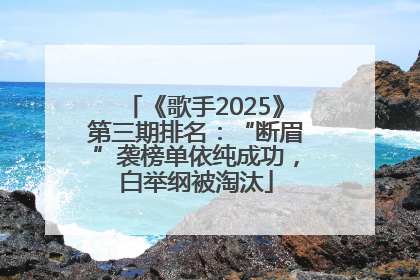 《歌手2025》第三期排名：“断眉”袭榜单依纯成功，白举纲被淘汰