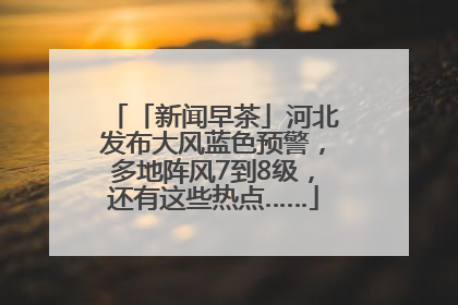 「新闻早茶」河北发布大风蓝色预警，多地阵风7到8级，还有这些热点……