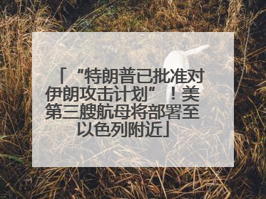 “特朗普已批准对伊朗攻击计划”！美第三艘航母将部署至以色列附近