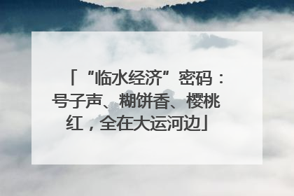 “临水经济”密码：号子声、糊饼香、樱桃红，全在大运河边