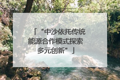 “中沙依托传统能源合作模式探索多元创新”
