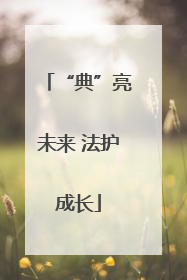 “典”亮未来 法护成长