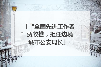 “全国先进工作者”贾牧樵，担任边境城市公安局长