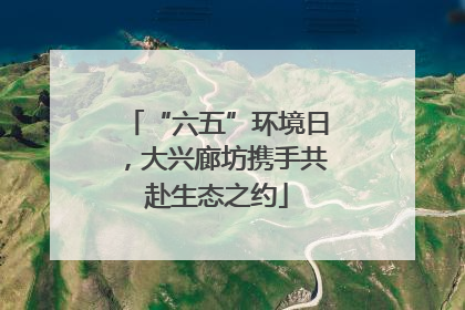 “六五”环境日，大兴廊坊携手共赴生态之约