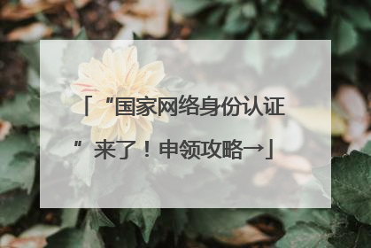 “国家网络身份认证”来了！申领攻略→