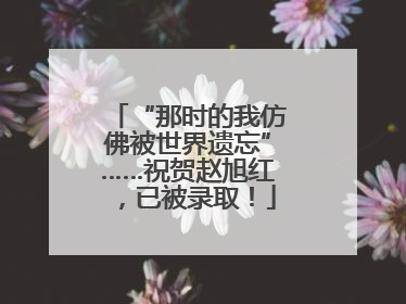 “那时的我仿佛被世界遗忘”……祝贺赵旭红，已被录取！
