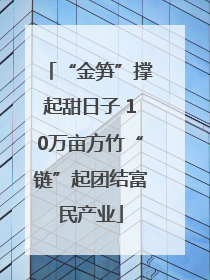 “金笋”撑起甜日子 10万亩方竹“链”起团结富民产业