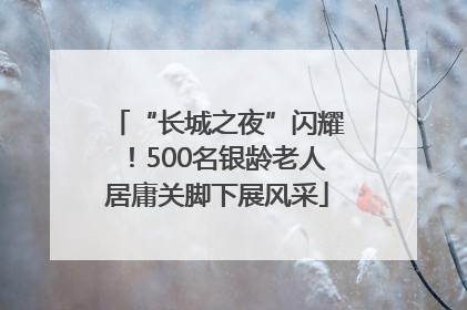 “长城之夜”闪耀！500名银龄老人居庸关脚下展风采