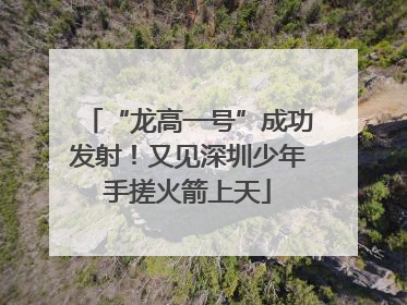 “龙高一号”成功发射！又见深圳少年手搓火箭上天