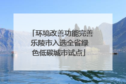 环境改善功能完善 乐陵市入选全省绿色低碳城市试点