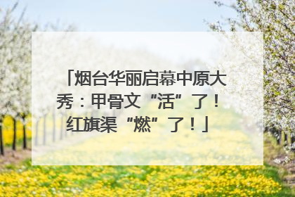 烟台华丽启幕中原大秀：甲骨文“活”了！红旗渠“燃”了！