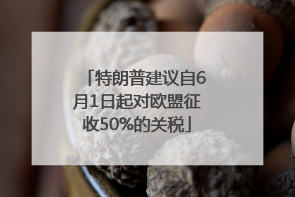 特朗普建议自6月1日起对欧盟征收50%的关税