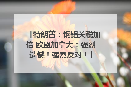 特朗普：钢铝关税加倍 欧盟加拿大：强烈遗憾！强烈反对！