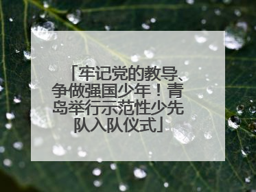 牢记党的教导、争做强国少年！青岛举行示范性少先队入队仪式