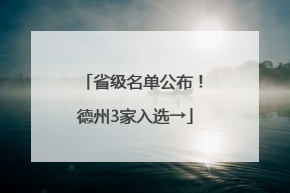 省级名单公布！德州3家入选→