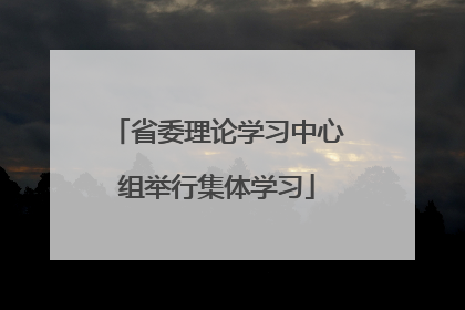 省委理论学习中心组举行集体学习