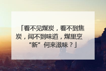 看不见煤炭，看不到焦炭，闻不到味道，煤里烹“新”何来滋味？
