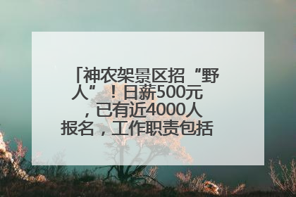 神农架景区招“野人”！日薪500元，已有近4000人报名，工作职责包括“接受游客投喂”