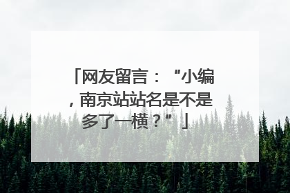 网友留言：“小编，南京站站名是不是多了一横？”