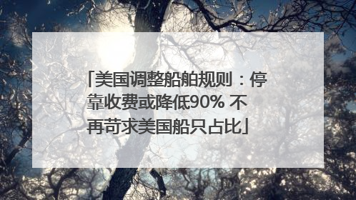 美国调整船舶规则：停靠收费或降低90% 不再苛求美国船只占比