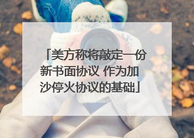 美方称将敲定一份新书面协议 作为加沙停火协议的基础
