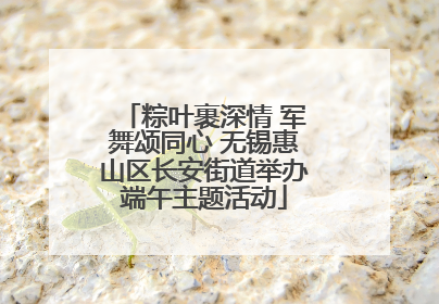 粽叶裹深情 军舞颂同心 无锡惠山区长安街道举办端午主题活动