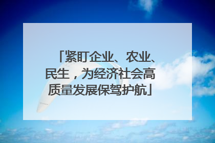 紧盯企业、农业、民生，为经济社会高质量发展保驾护航