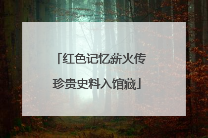 红色记忆薪火传 珍贵史料入馆藏