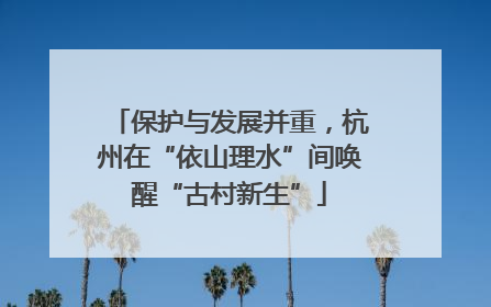 保护与发展并重，杭州在“依山理水”间唤醒“古村新生”