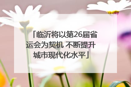临沂将以第26届省运会为契机 不断提升城市现代化水平