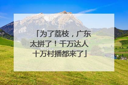 为了荔枝，广东太拼了！千万达人十万村播都来了