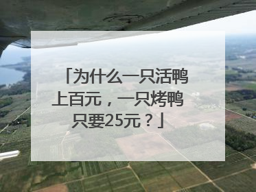 为什么一只活鸭上百元，一只烤鸭只要25元？