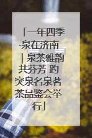 一年四季·泉在济南｜泉茶雅韵共芬芳 趵突泉名泉茗茶品鉴会举行
