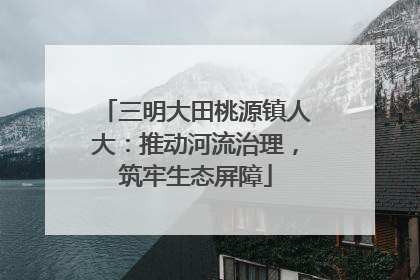 三明大田桃源镇人大：推动河流治理，筑牢生态屏障
