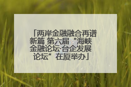 两岸金融融合再谱新篇 第六届“海峡金融论坛·台企发展论坛”在厦举办