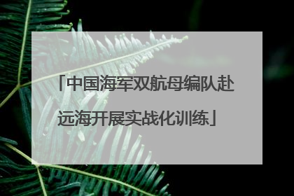 中国海军双航母编队赴远海开展实战化训练