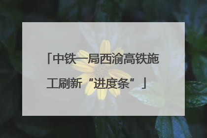 中铁一局西渝高铁施工刷新“进度条”