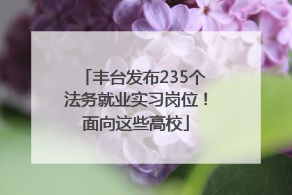 丰台发布235个法务就业实习岗位！面向这些高校