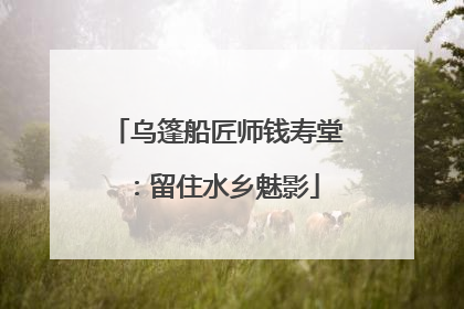 乌篷船匠师钱寿堂：留住水乡魅影
