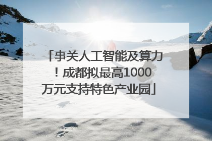 事关人工智能及算力！成都拟最高1000万元支持特色产业园