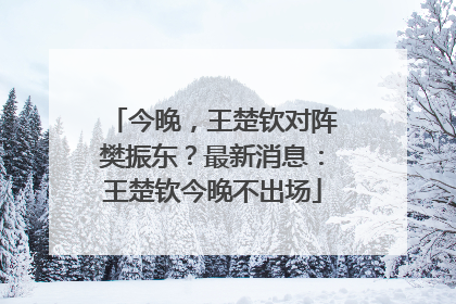 今晚，王楚钦对阵樊振东？最新消息：王楚钦今晚不出场