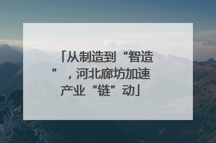 从制造到“智造”，河北廊坊加速产业“链”动