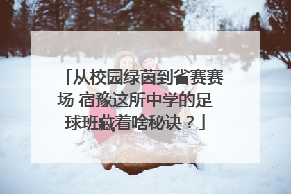 从校园绿茵到省赛赛场 宿豫这所中学的足球班藏着啥秘诀？