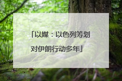 以媒：以色列筹划对伊朗行动多年