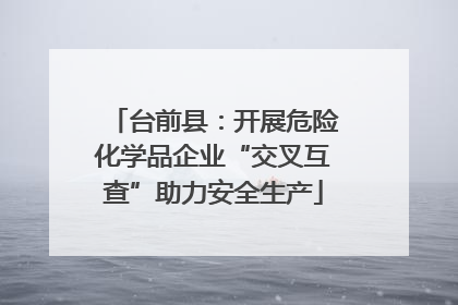 台前县：开展危险化学品企业“交叉互查”助力安全生产
