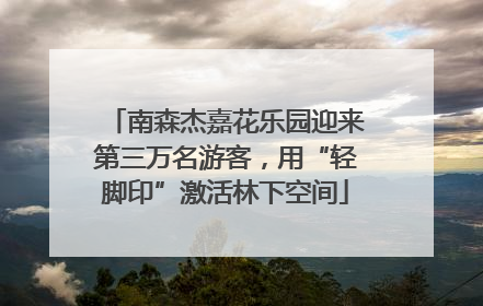 南森杰嘉花乐园迎来第三万名游客，用“轻脚印”激活林下空间