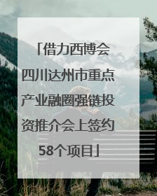 借力西博会 四川达州市重点产业融圈强链投资推介会上签约58个项目