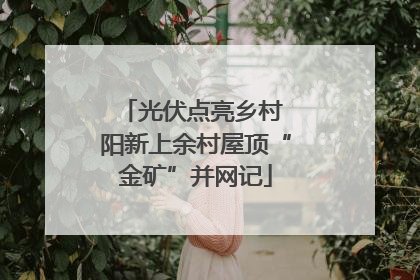 光伏点亮乡村 阳新上余村屋顶“金矿”并网记