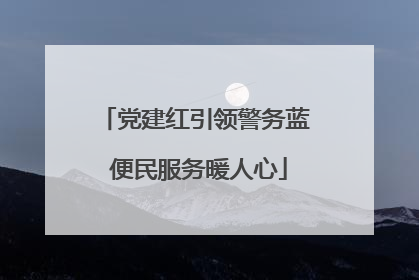 党建红引领警务蓝 便民服务暖人心